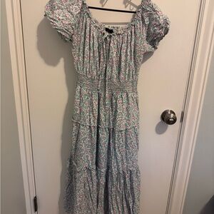 J. Crew Floral Print Maxi Dress - Pink and Green